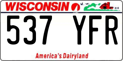WI license plate 537YFR
