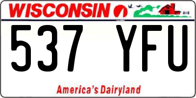 WI license plate 537YFU