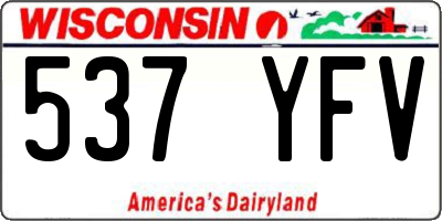 WI license plate 537YFV
