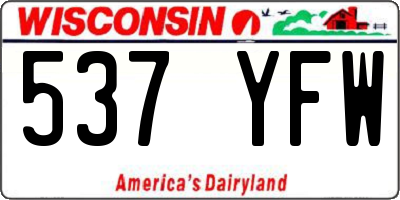 WI license plate 537YFW