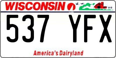 WI license plate 537YFX