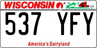 WI license plate 537YFY