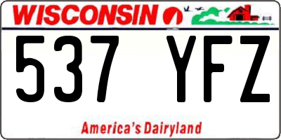 WI license plate 537YFZ