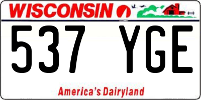 WI license plate 537YGE