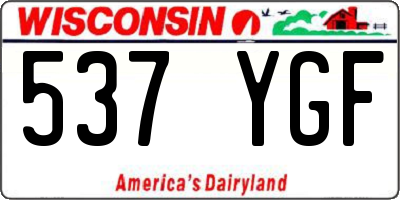 WI license plate 537YGF
