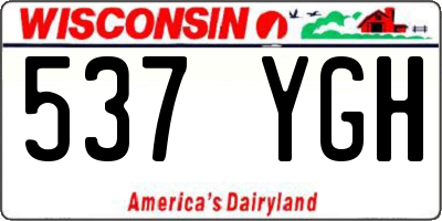 WI license plate 537YGH