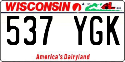 WI license plate 537YGK