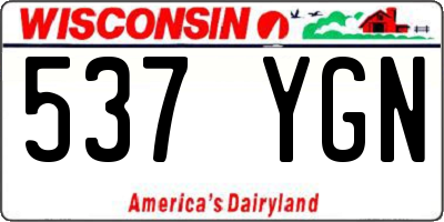 WI license plate 537YGN