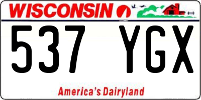 WI license plate 537YGX