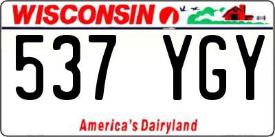 WI license plate 537YGY
