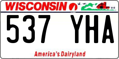 WI license plate 537YHA