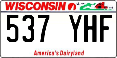 WI license plate 537YHF