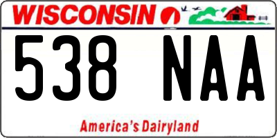 WI license plate 538NAA