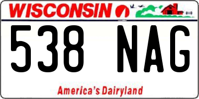 WI license plate 538NAG