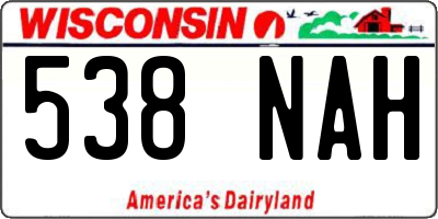 WI license plate 538NAH