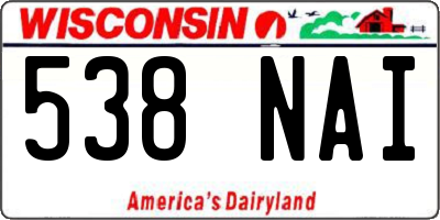 WI license plate 538NAI