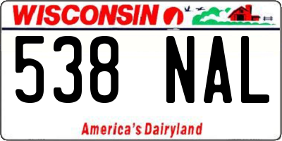 WI license plate 538NAL