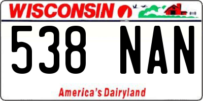 WI license plate 538NAN