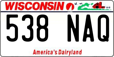 WI license plate 538NAQ