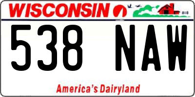 WI license plate 538NAW