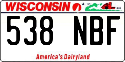 WI license plate 538NBF