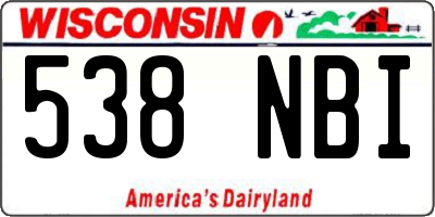 WI license plate 538NBI