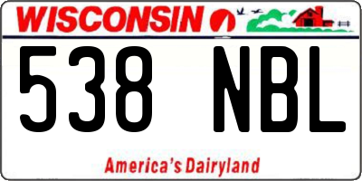 WI license plate 538NBL