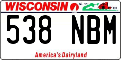 WI license plate 538NBM