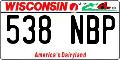WI license plate 538NBP