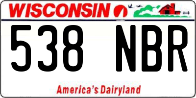 WI license plate 538NBR