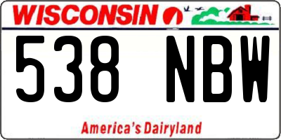 WI license plate 538NBW
