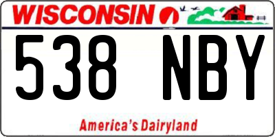 WI license plate 538NBY