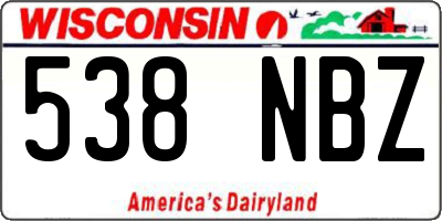 WI license plate 538NBZ