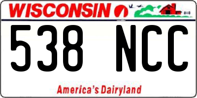 WI license plate 538NCC
