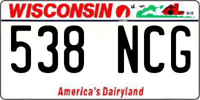 WI license plate 538NCG