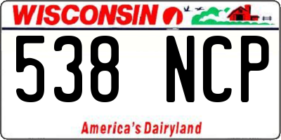WI license plate 538NCP
