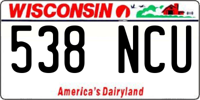 WI license plate 538NCU