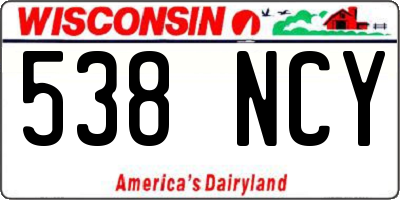 WI license plate 538NCY