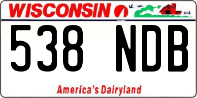 WI license plate 538NDB