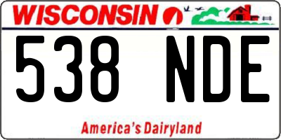 WI license plate 538NDE