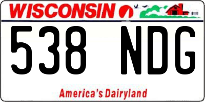 WI license plate 538NDG