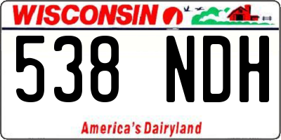 WI license plate 538NDH