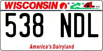 WI license plate 538NDL