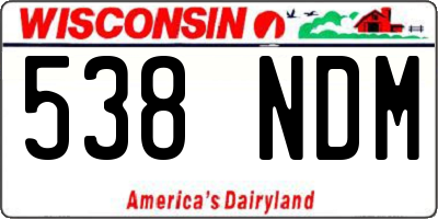 WI license plate 538NDM