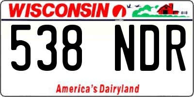 WI license plate 538NDR