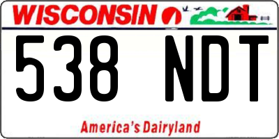 WI license plate 538NDT