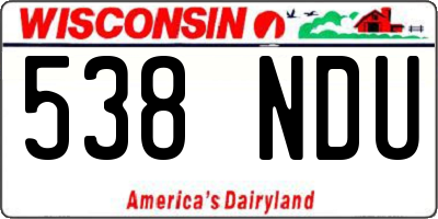 WI license plate 538NDU
