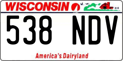 WI license plate 538NDV