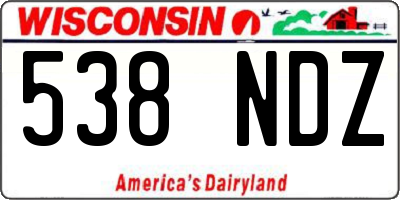 WI license plate 538NDZ