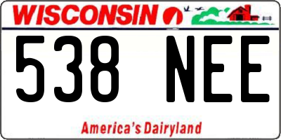 WI license plate 538NEE